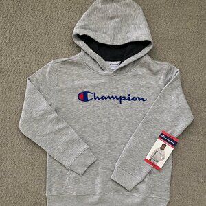 NWT Champion Youth Boys Girls Hoodie Heather Gray Kangaroo Pockets, M 10/12